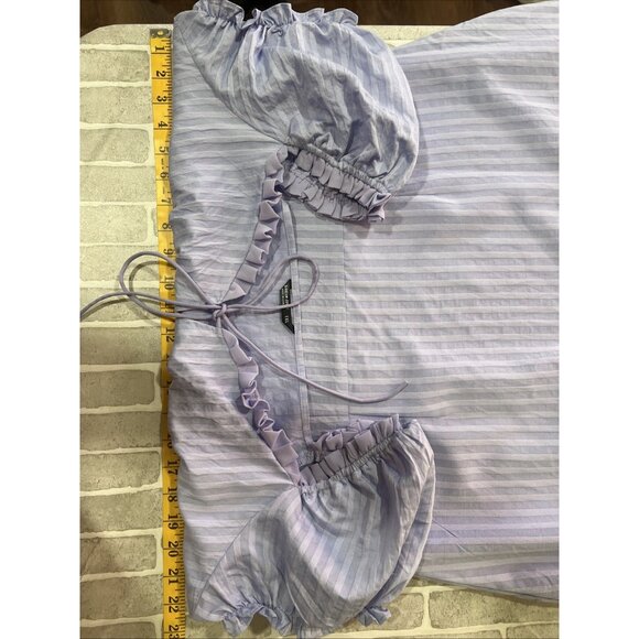 Shein Purple Puff Sleeve Y2K Dress SZ 1XL Babydoll Ruffle V Neck - Picture 10 of 13